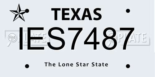 IES7487 Texas License Plate