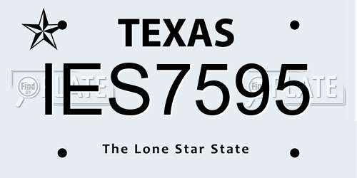 IES7595 Texas License Plate