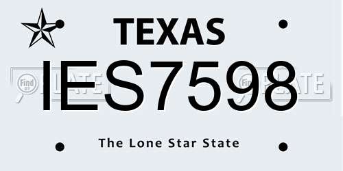 IES7598 Texas License Plate