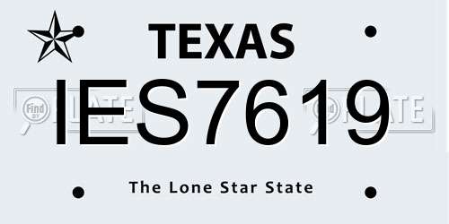 IES7619 Texas License Plate