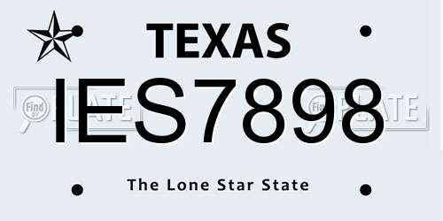 IES7898 Texas License Plate