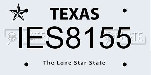 IES8155 Texas License Plate