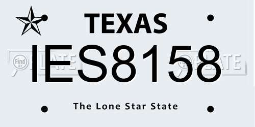 IES8158 Texas License Plate