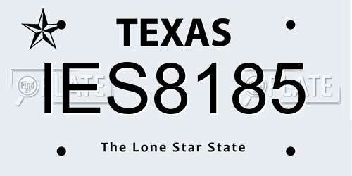 IES8185 Texas License Plate
