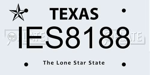 IES8188 Texas License Plate