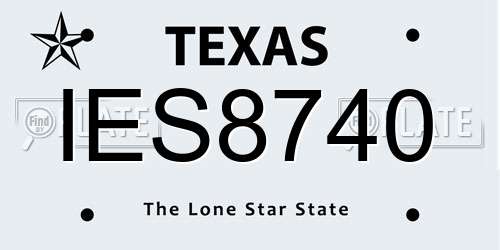 IES8740 Texas License Plate