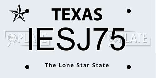 IESJ75 Texas License Plate