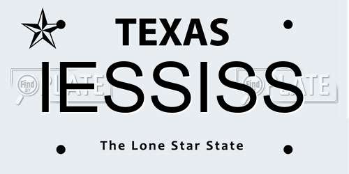 IESSISS Texas License Plate