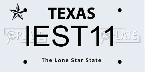 IEST11 Texas License Plate