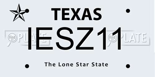 IESZ11 Texas License Plate