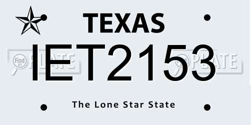 IET2153 Texas License Plate
