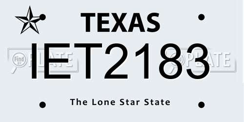 IET2183 Texas License Plate