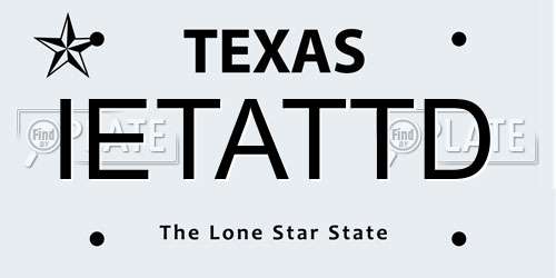 IETATTD Texas License Plate