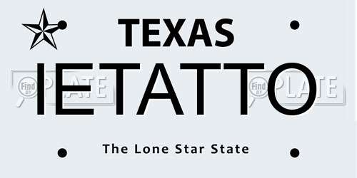 IETATTO Texas License Plate