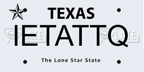IETATTQ Texas License Plate