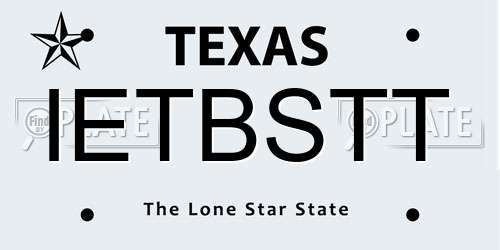 IETBSTT Texas License Plate
