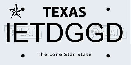 IETDGGD Texas License Plate