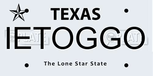 IETOGGO Texas License Plate