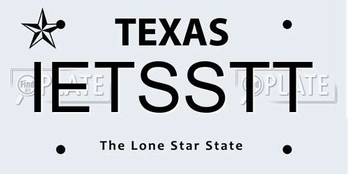 IETSSTT Texas License Plate