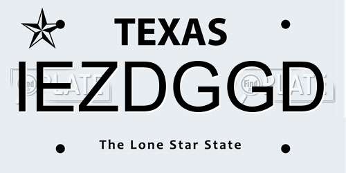 IEZDGGD Texas License Plate