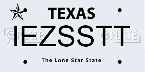 IEZSSTT Texas License Plate