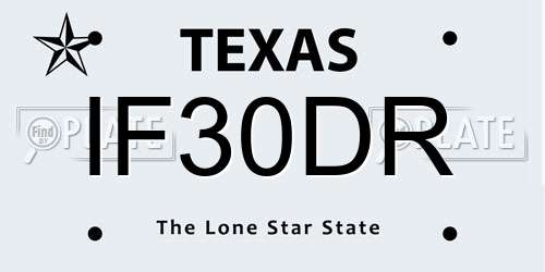 IF30DR Texas License Plate