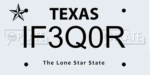 IF3Q0R Texas License Plate