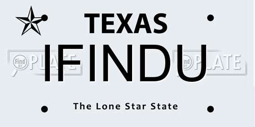 IFINDU Texas License Plate