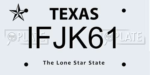 IFJK61 Texas License Plate