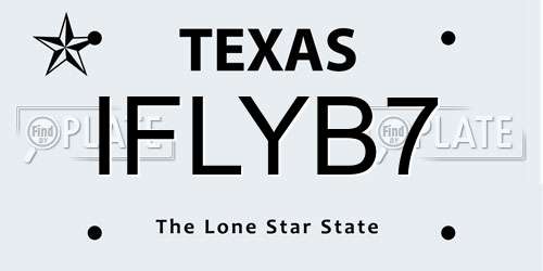 IFLYB7 Texas License Plate