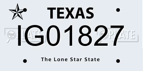 IG01827 Texas License Plate