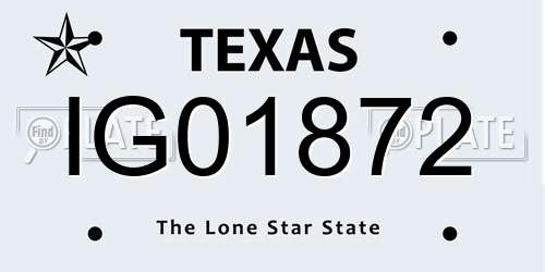 IG01872 Texas License Plate
