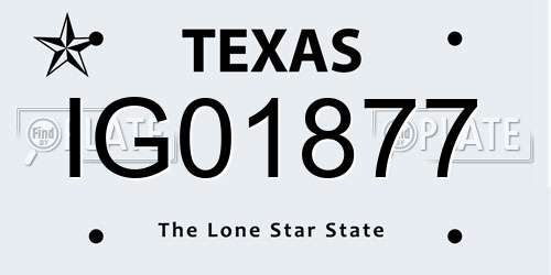 IG01877 Texas License Plate