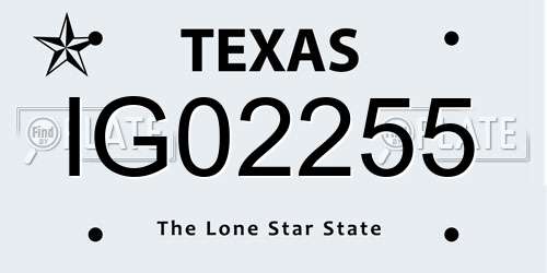 IG02255 Texas License Plate