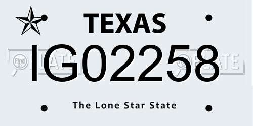 IG02258 Texas License Plate