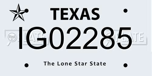 IG02285 Texas License Plate