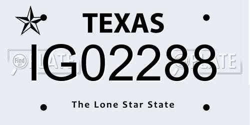 IG02288 Texas License Plate