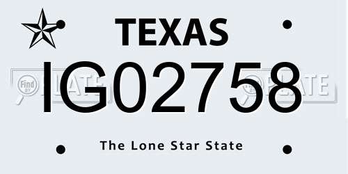 IG02758 Texas License Plate