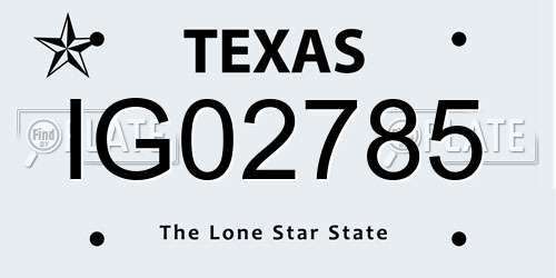 IG02785 Texas License Plate
