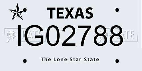 IG02788 Texas License Plate