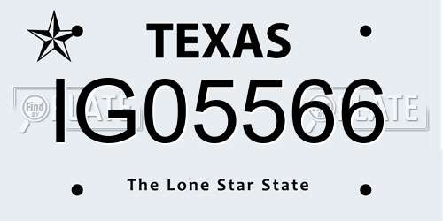 IG05566 Texas License Plate