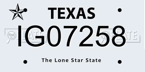 IG07258 Texas License Plate