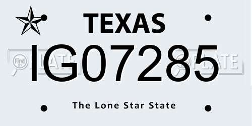 IG07285 Texas License Plate