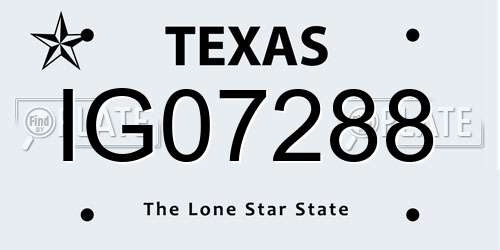 IG07288 Texas License Plate