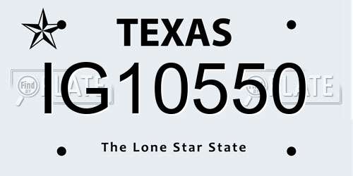 IG10550 Texas License Plate
