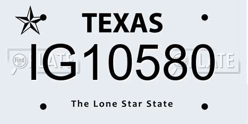 IG10580 Texas License Plate