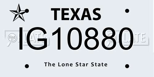 IG10880 Texas License Plate
