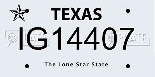 IG14407 Texas License Plate