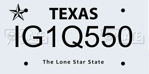 IG1Q550 Texas License Plate