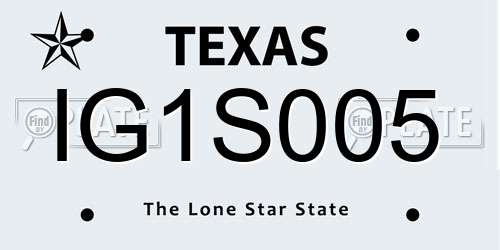 IG1S005 Texas License Plate